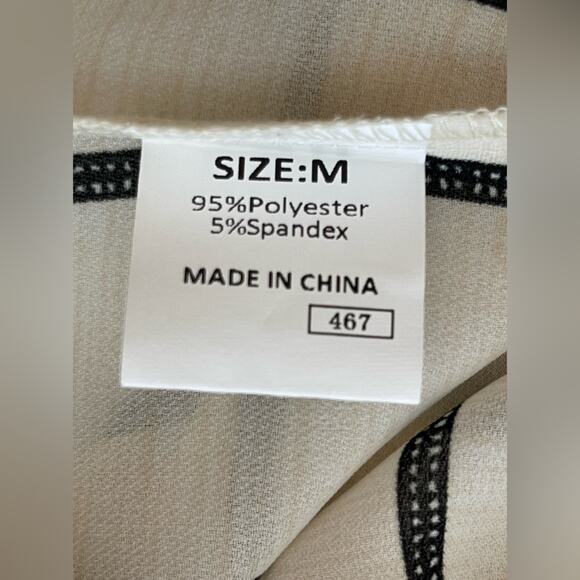 New ~ Layering Striped Sheer Long Sleeve Blouse ~~ Size Medium - Picture 7 of 7